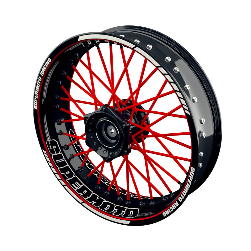 Felgenaufkleber Supermoto Design Scratched S rot