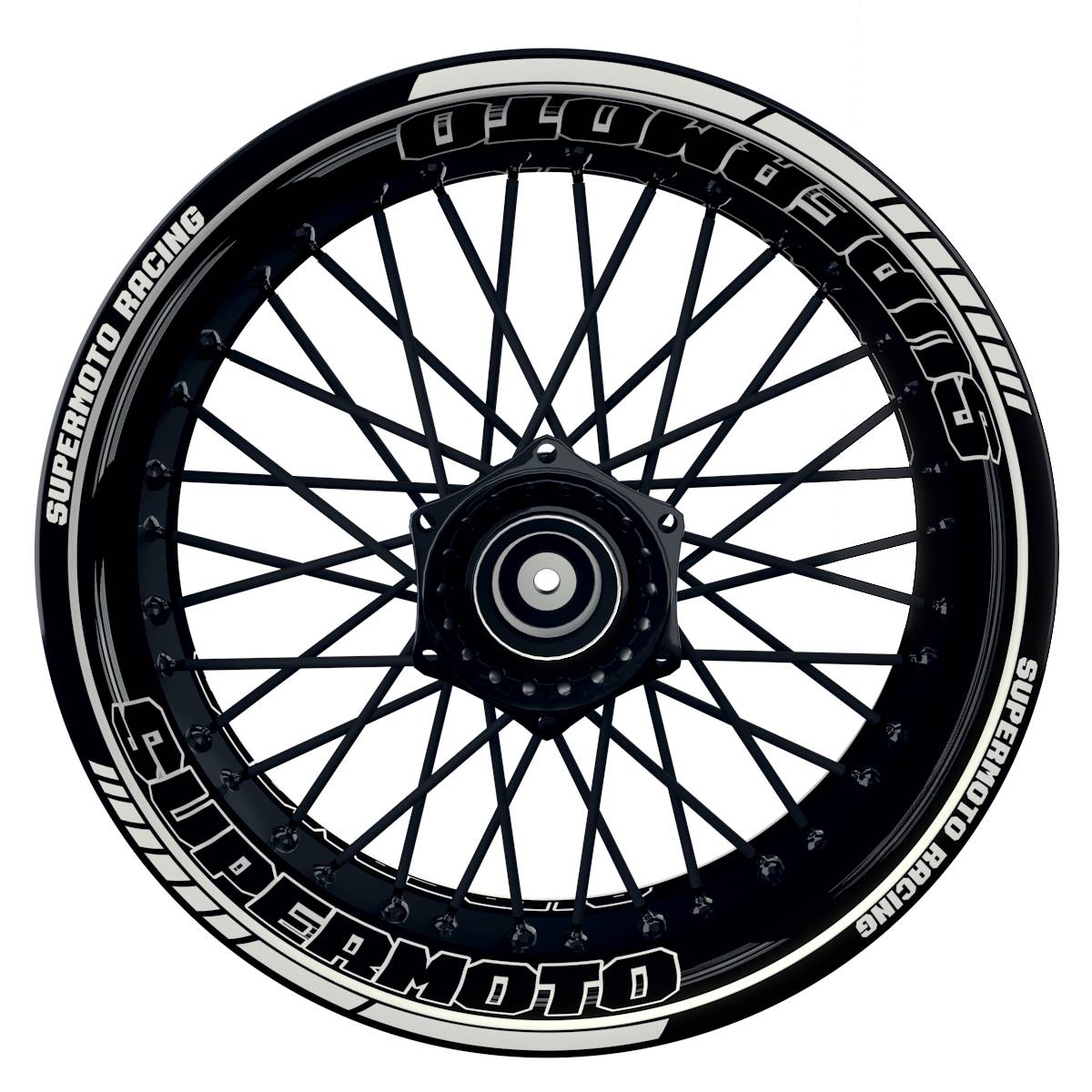 Felgenaufkleber Supermoto Design Scratched S weiss