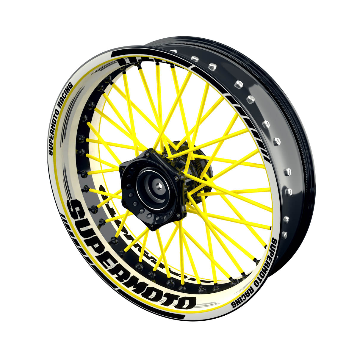 Felgenaufkleber Supermoto Design Scratched W gelb