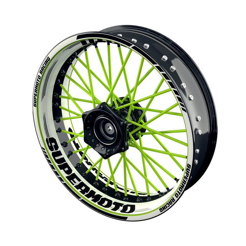 Felgenaufkleber Supermoto Design Scratched W grün