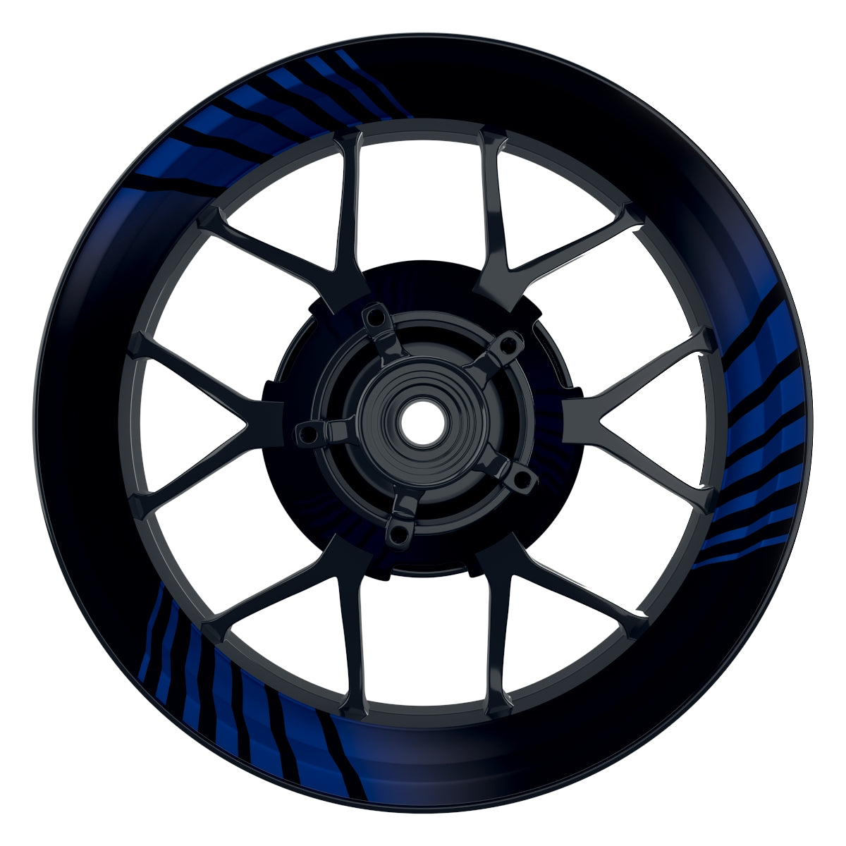 Felgenaufkleber Techno schwarz Wheelsticker Premium blau