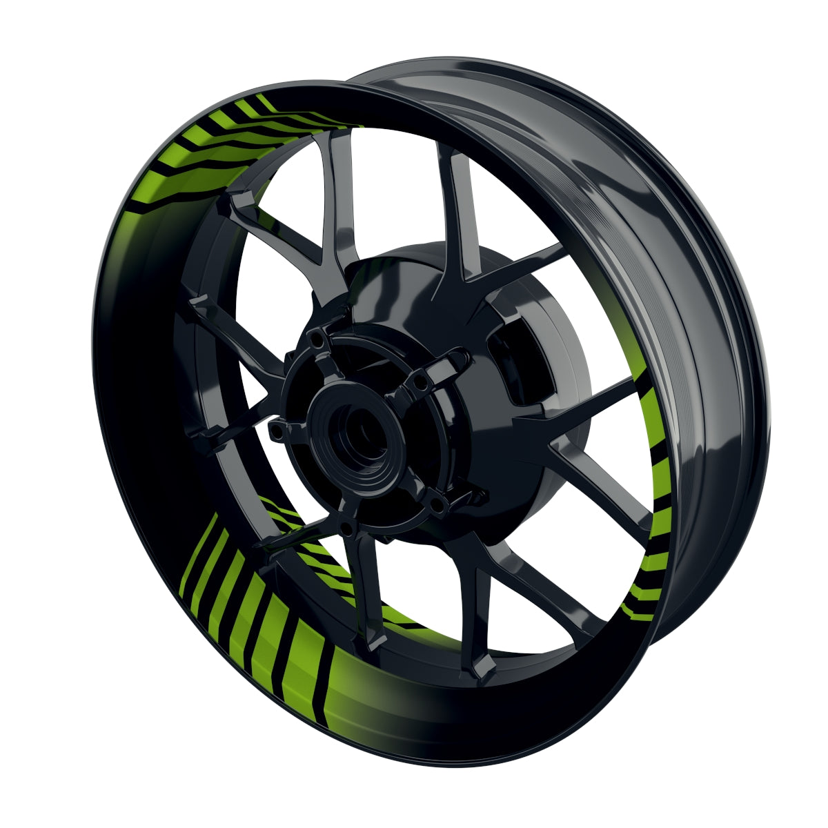Felgenaufkleber Techno schwarz Wheelsticker Premium grün