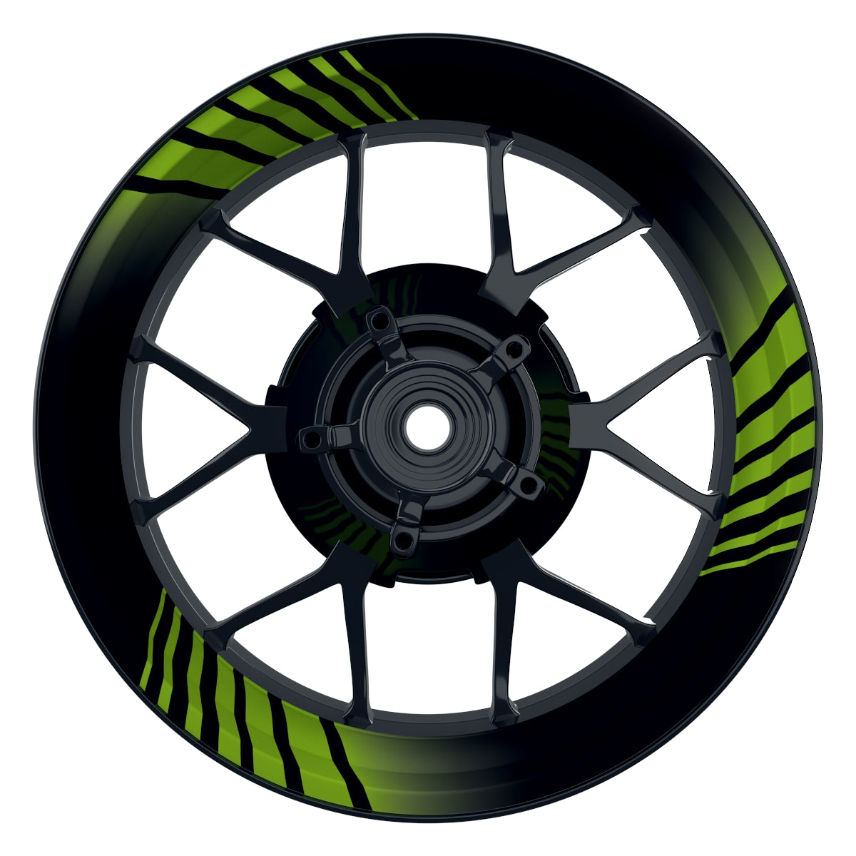 Felgenaufkleber Techno schwarz Wheelsticker Premium grün