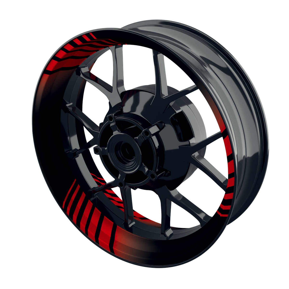 Felgenaufkleber Techno schwarz Wheelsticker Premium rot