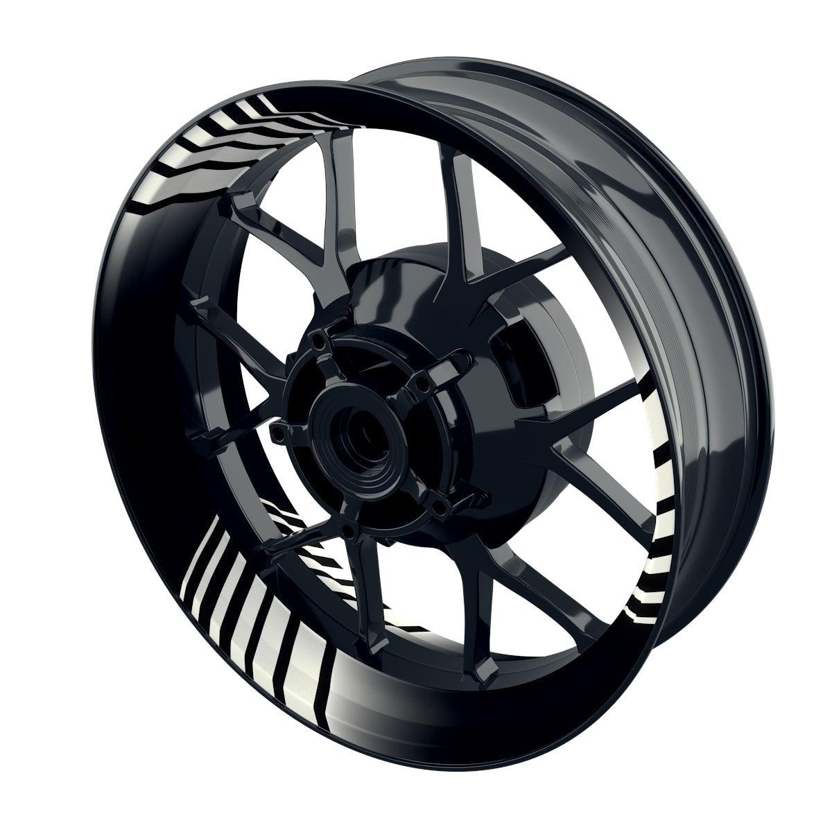 Felgenaufkleber Techno schwarz Wheelsticker Premium weiss