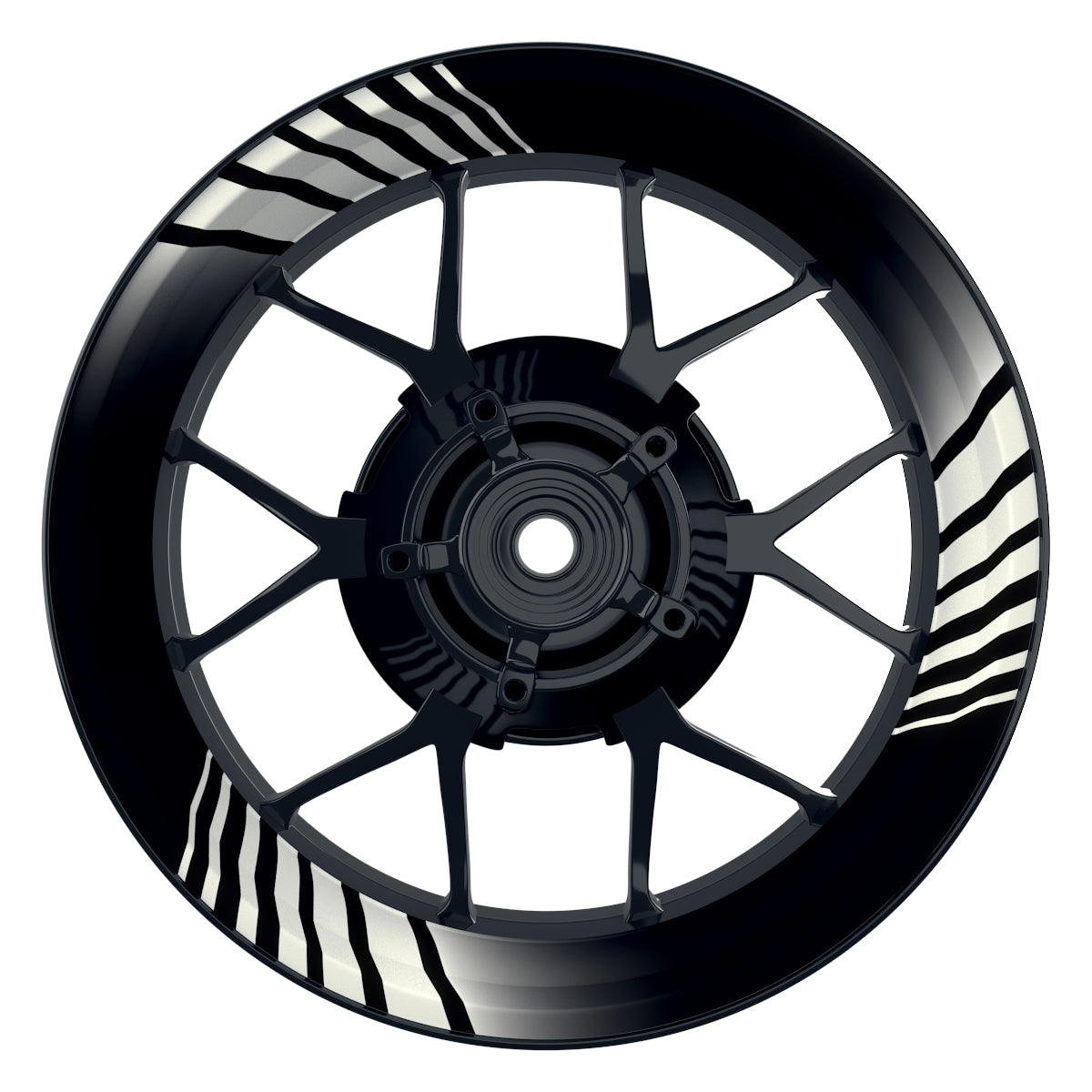 Felgenaufkleber Techno schwarz Wheelsticker Premium weiss