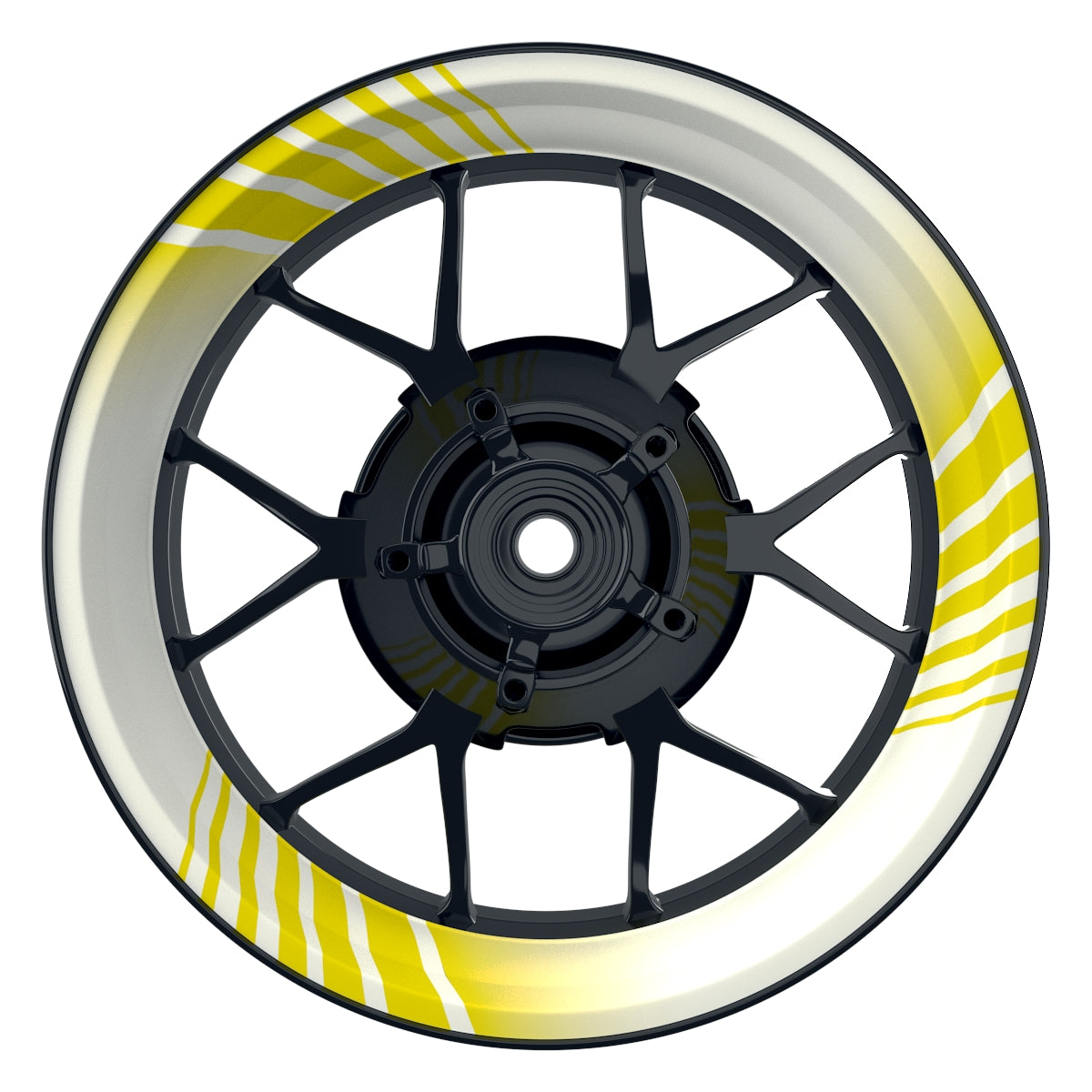 Felgenaufkleber Techno weiss Wheelsticker Premium gelb