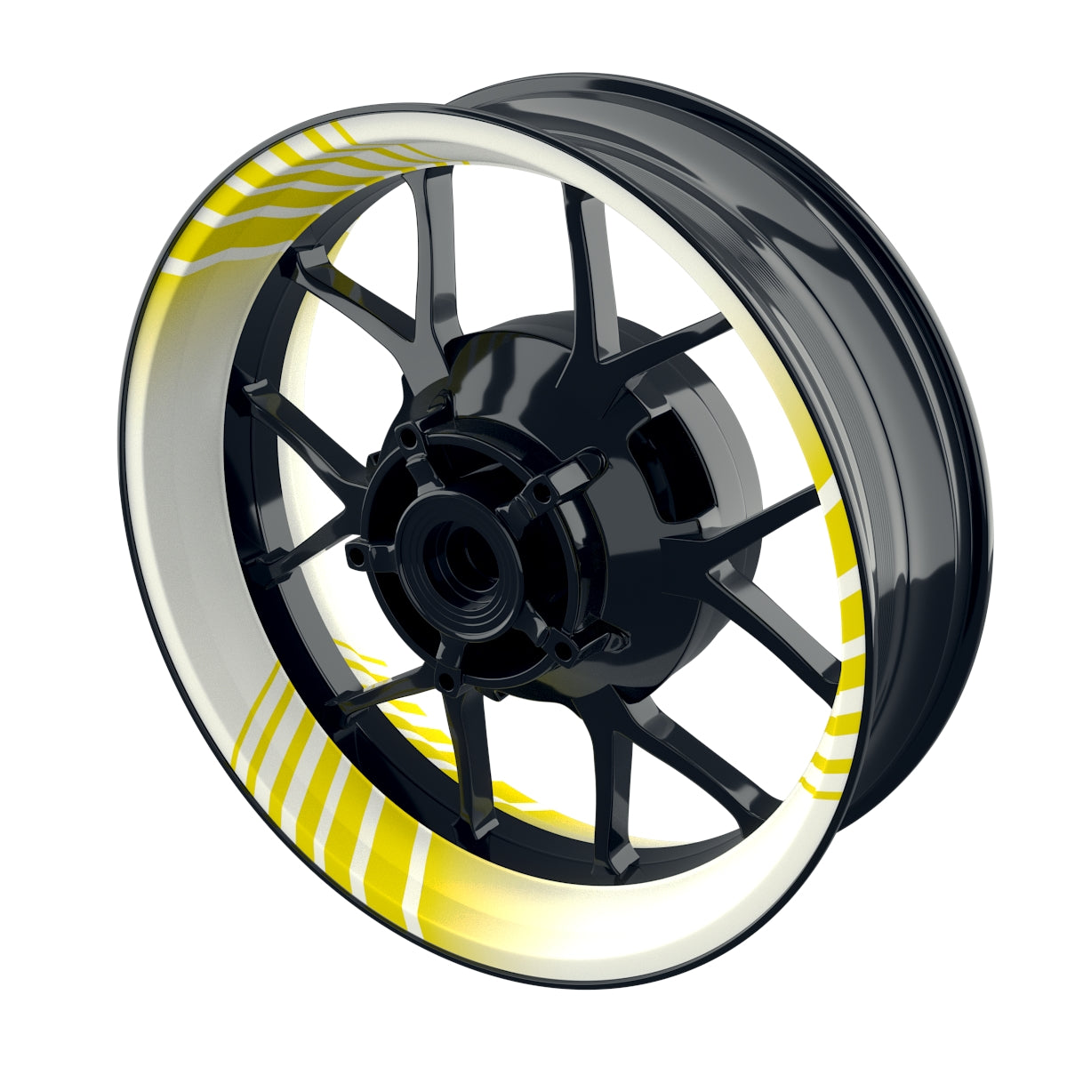 Felgenaufkleber Techno weiss Wheelsticker Premium gelb