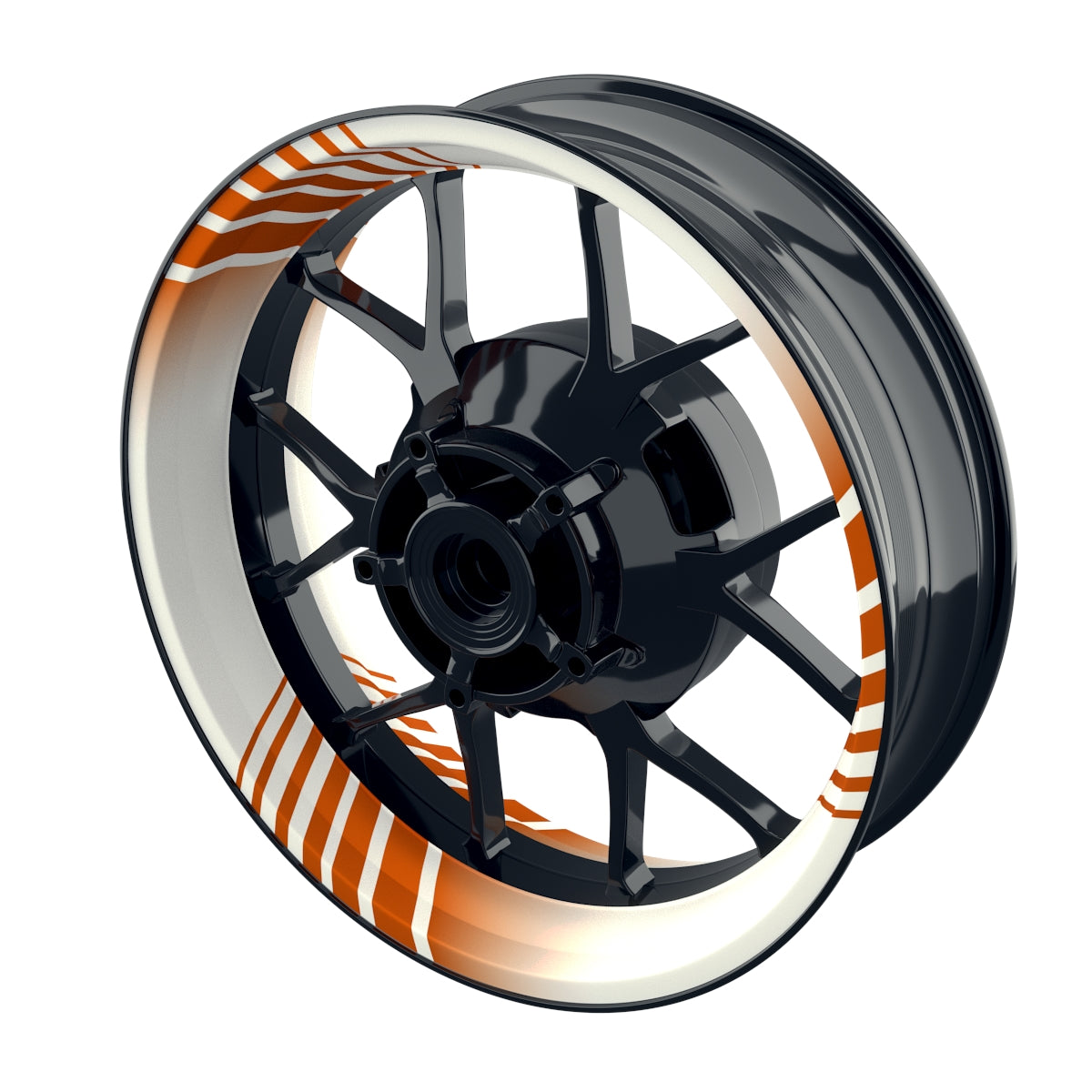 Felgenaufkleber Techno weiss Wheelsticker Premium orange