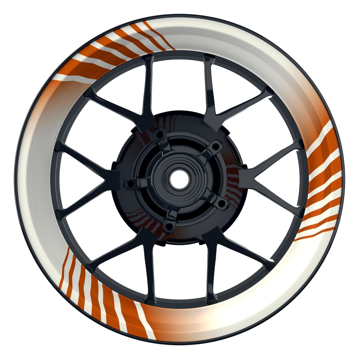Felgenaufkleber Techno weiss Wheelsticker Premium orange