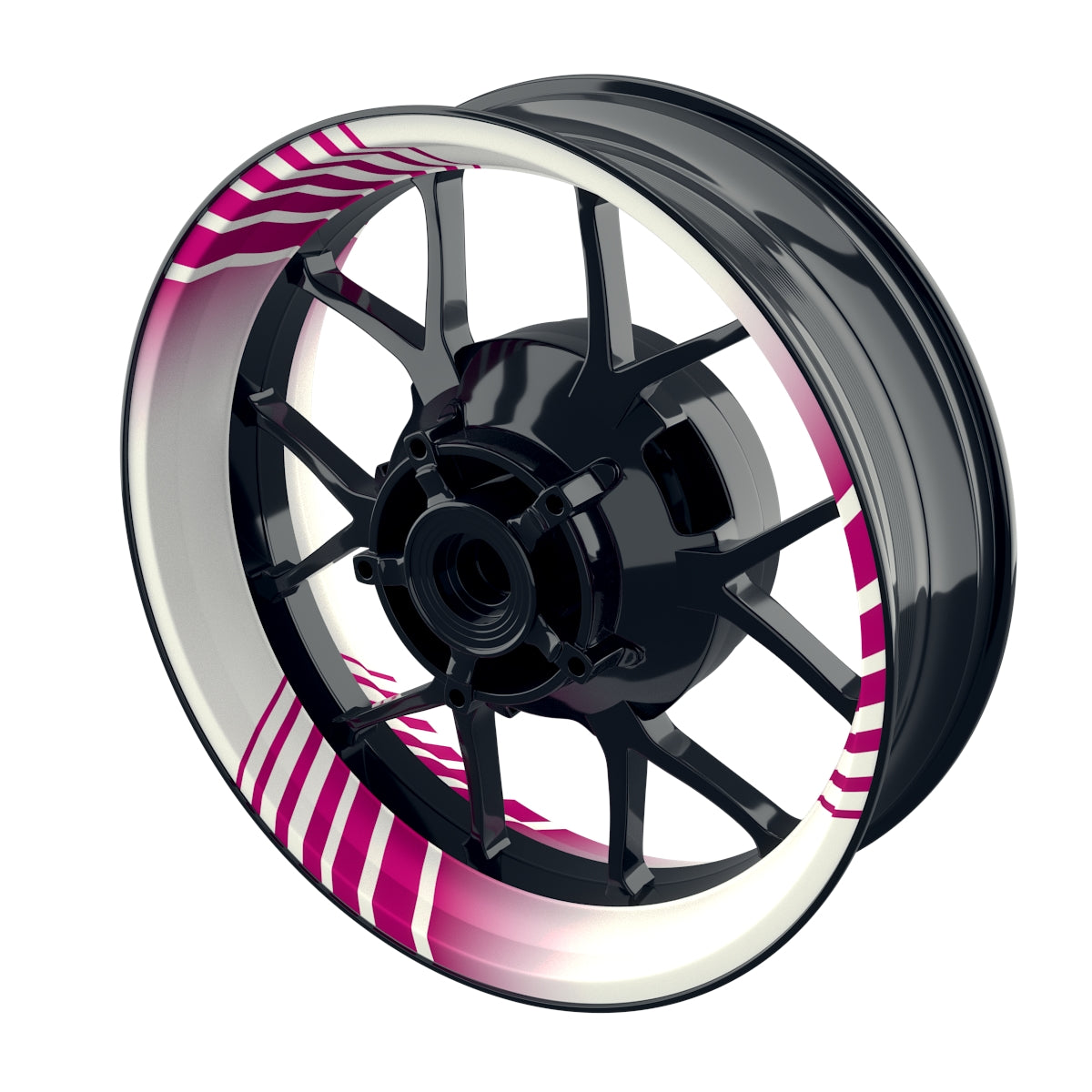 Felgenaufkleber Techno weiss Wheelsticker Premium pink