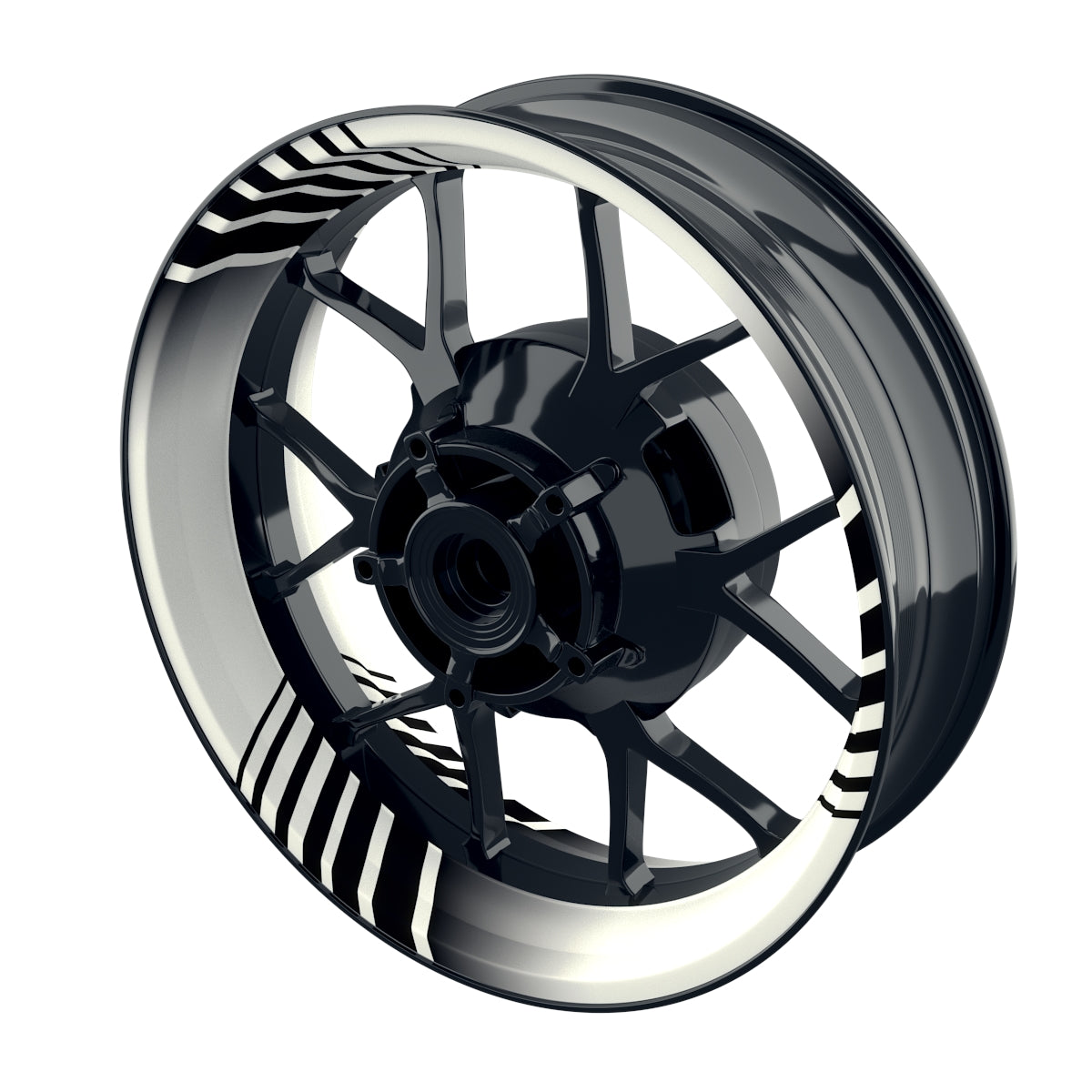 Felgenaufkleber Techno weiss Wheelsticker Premium schwarz