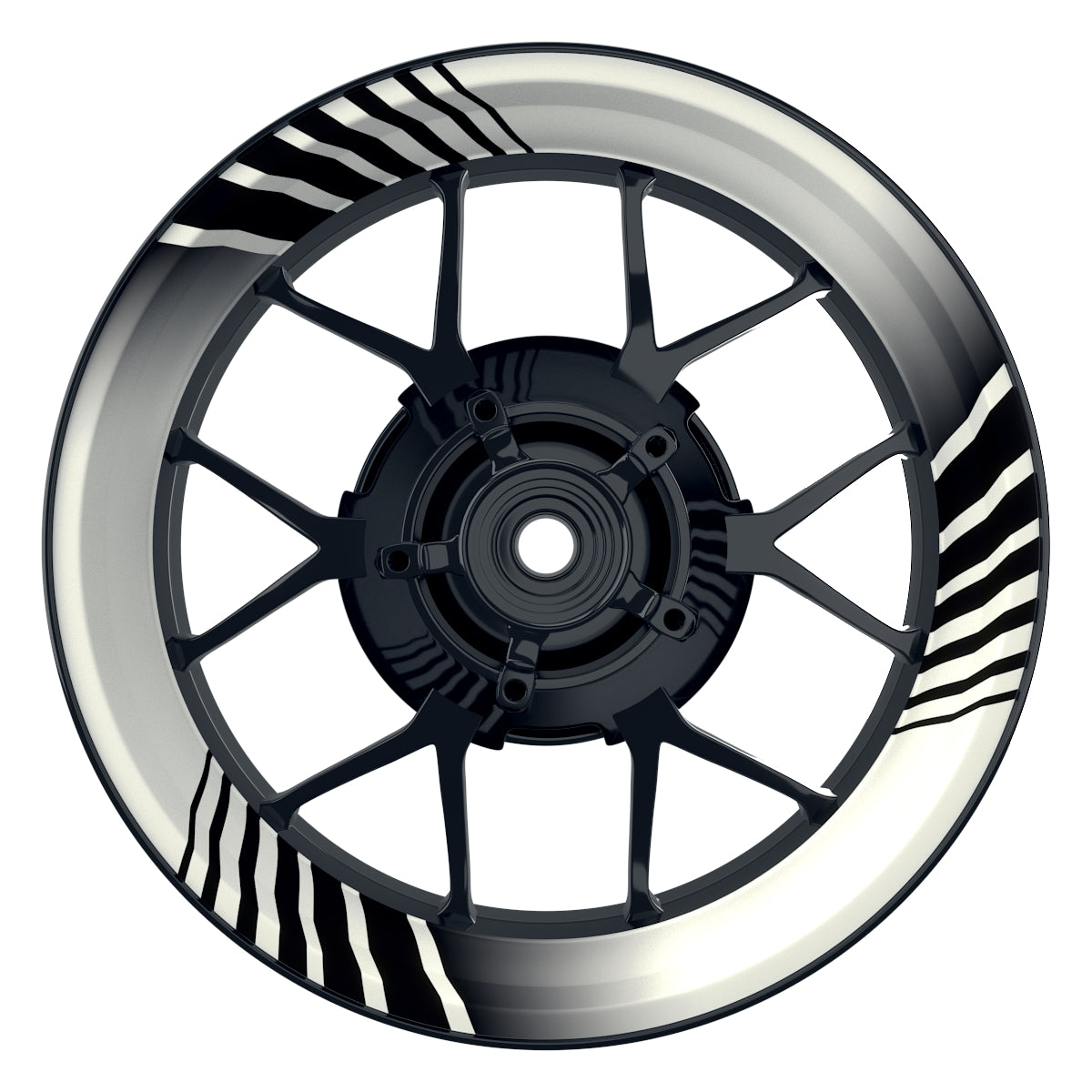 Felgenaufkleber Techno weiss Wheelsticker Premium schwarz