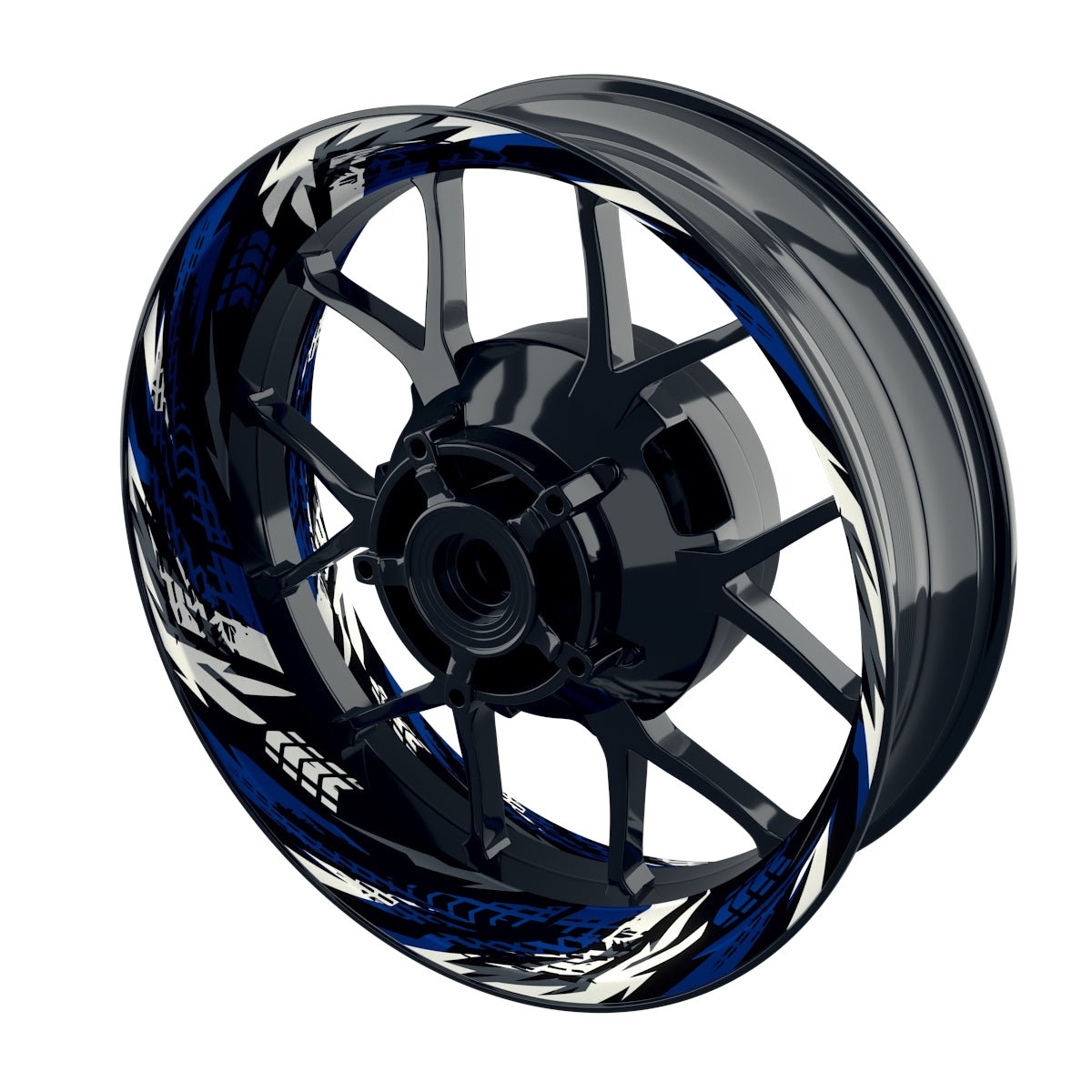 Felgenaufkleber Tires schwarz Wheelsticker Premium blau