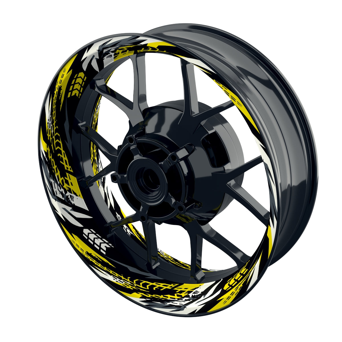Felgenaufkleber Tires schwarz Wheelsticker Premium gelb