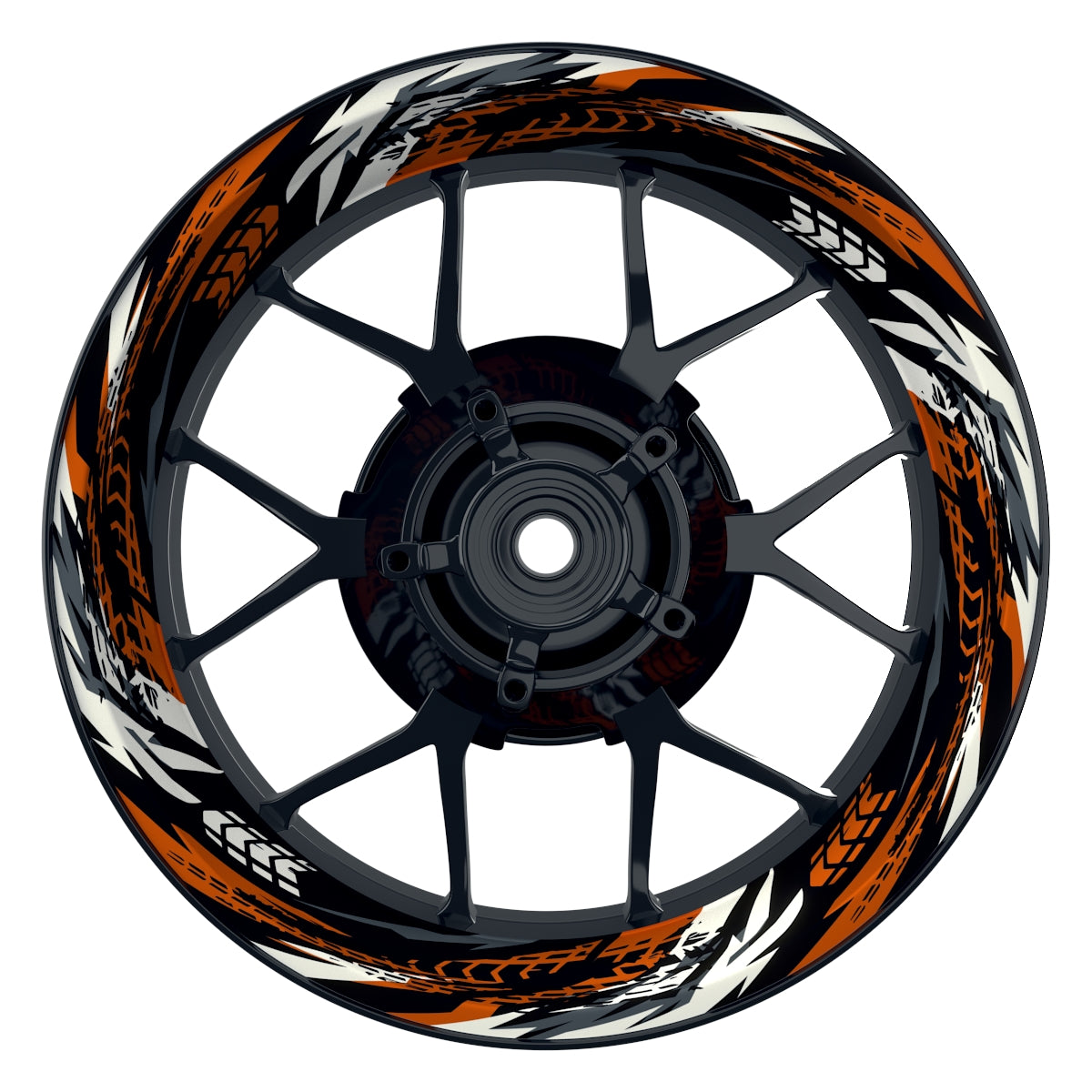 Felgenaufkleber Tires schwarz Wheelsticker Premium orange
