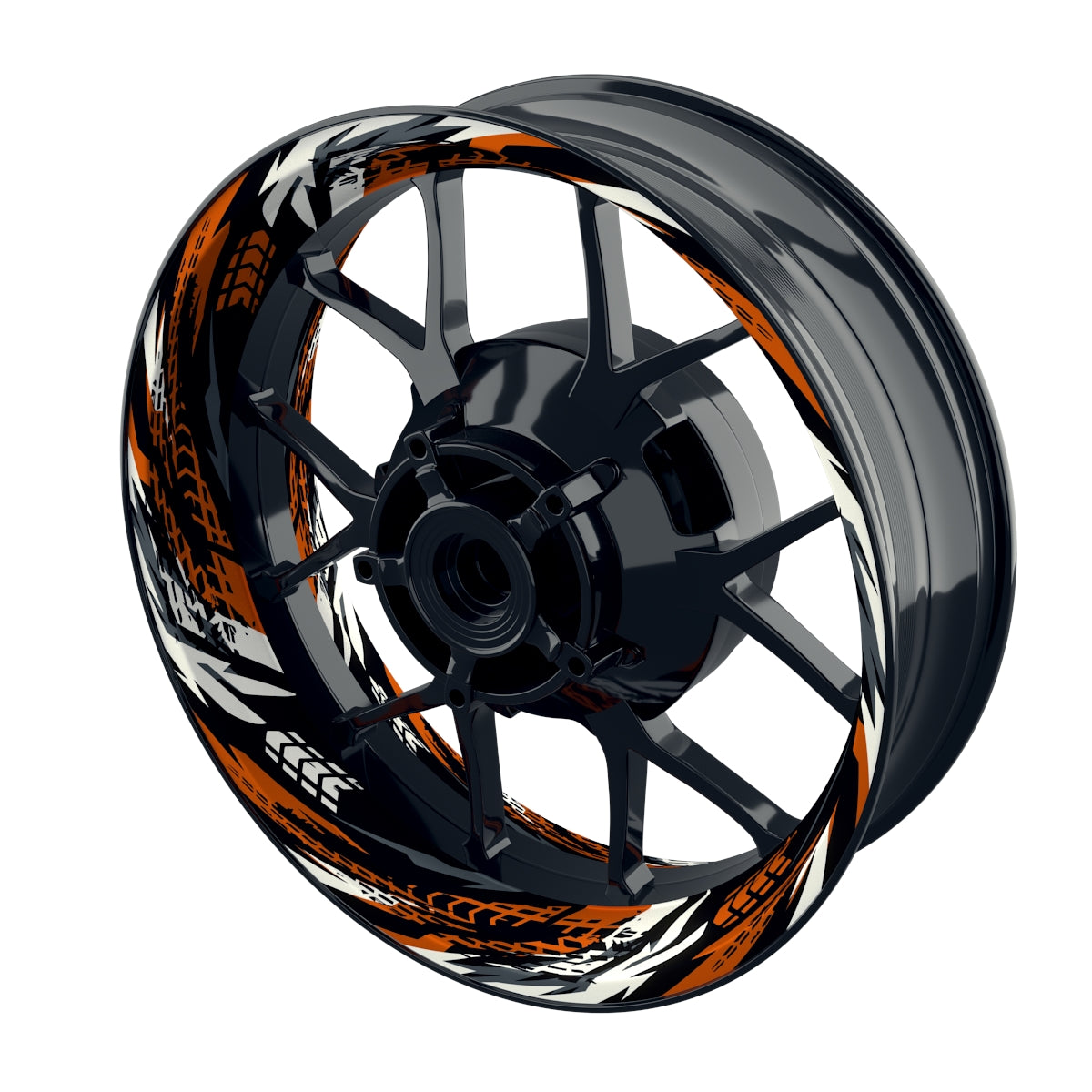 Felgenaufkleber Tires schwarz Wheelsticker Premium orange