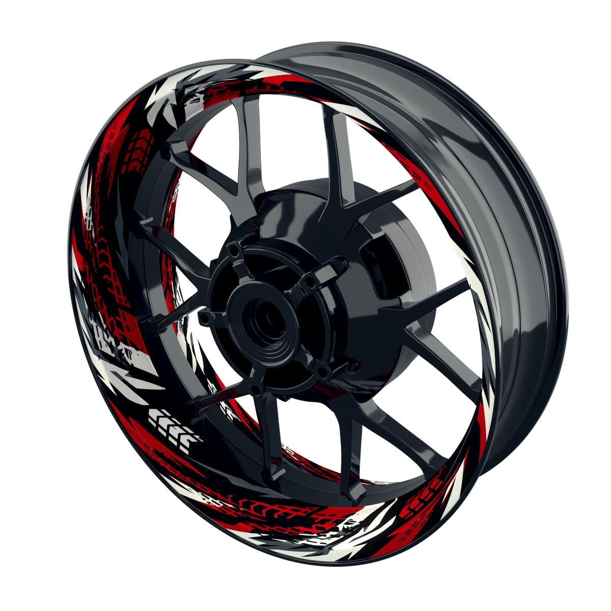 Felgenaufkleber Tires schwarz Wheelsticker Premium rot