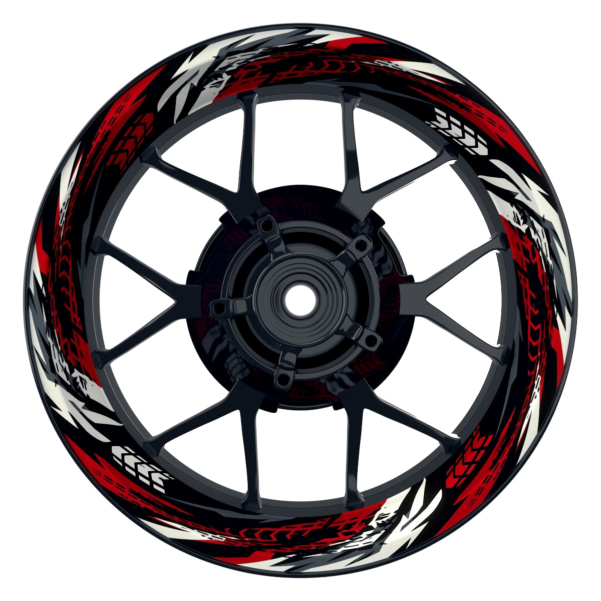 Felgenaufkleber Tires schwarz Wheelsticker Premium rot
