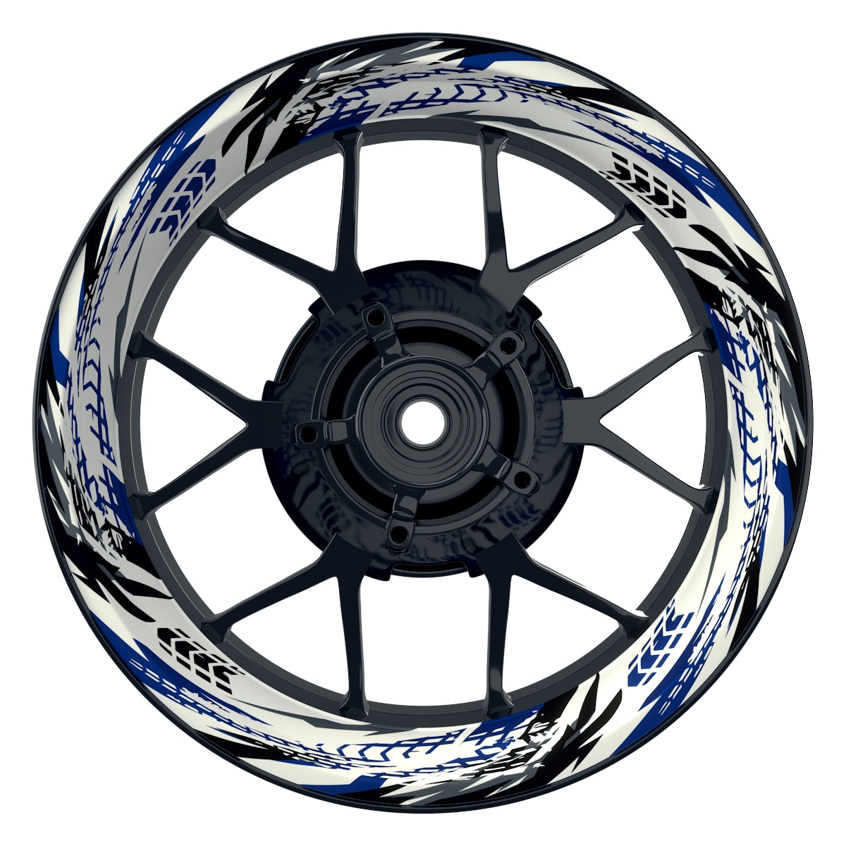 Felgenaufkleber Tires weiss Wheelsticker Premium blau