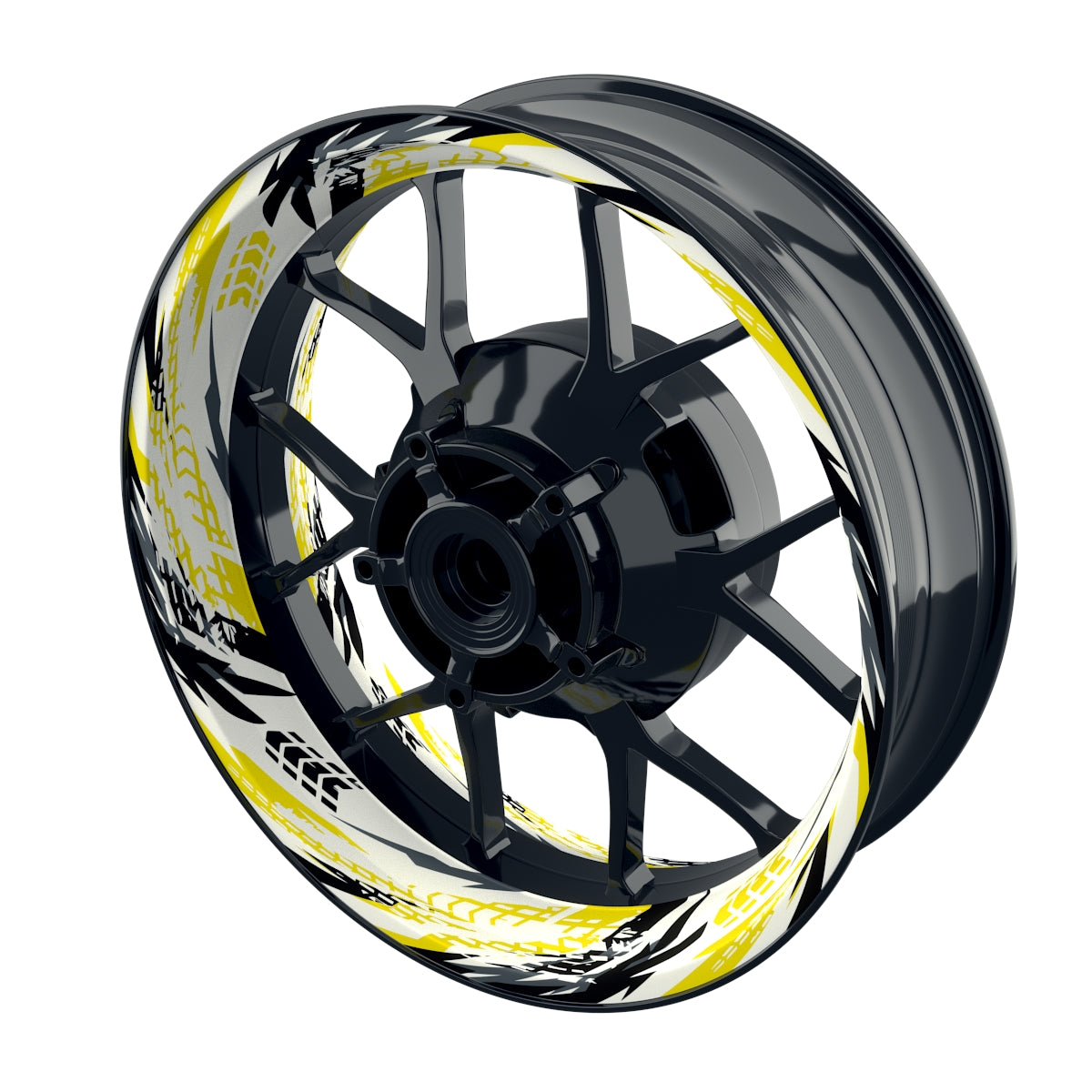 Felgenaufkleber Tires weiss Wheelsticker Premium gelb