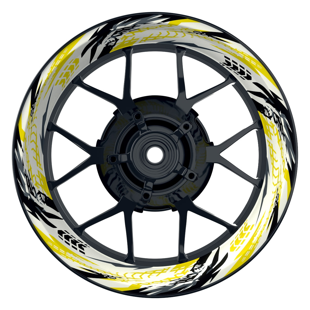 Felgenaufkleber Tires weiss Wheelsticker Premium gelb