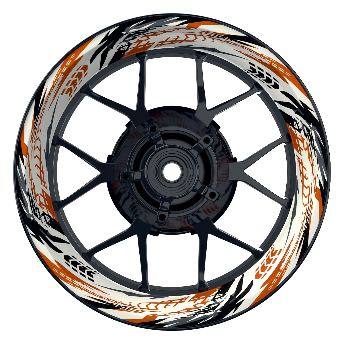 Felgenaufkleber Tires weiss Wheelsticker Premium orange