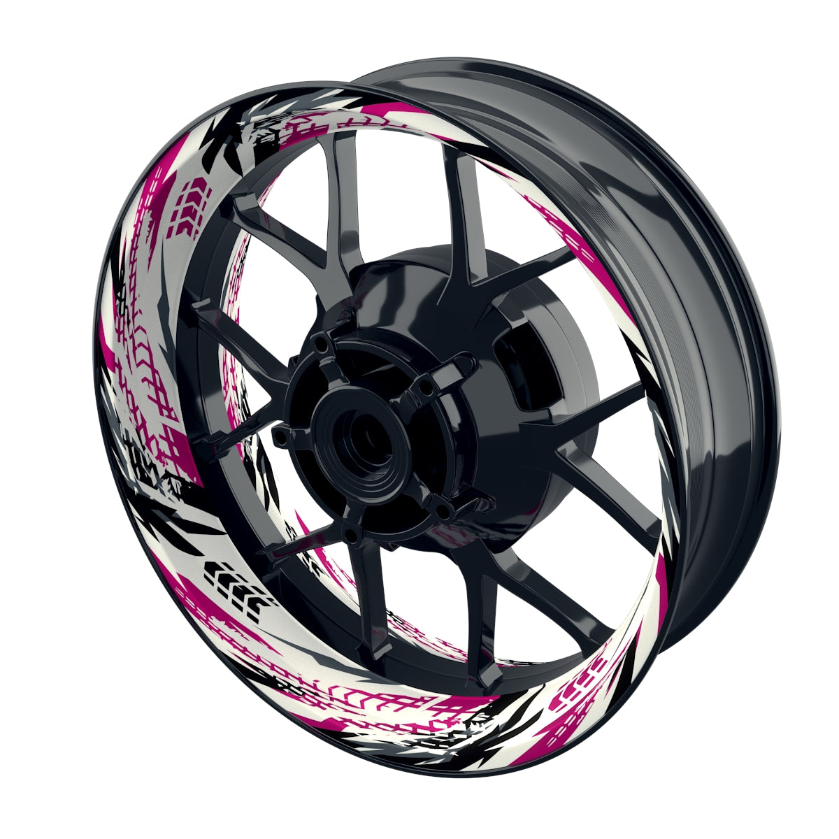 Felgenaufkleber Tires weiss Wheelsticker Premium pink