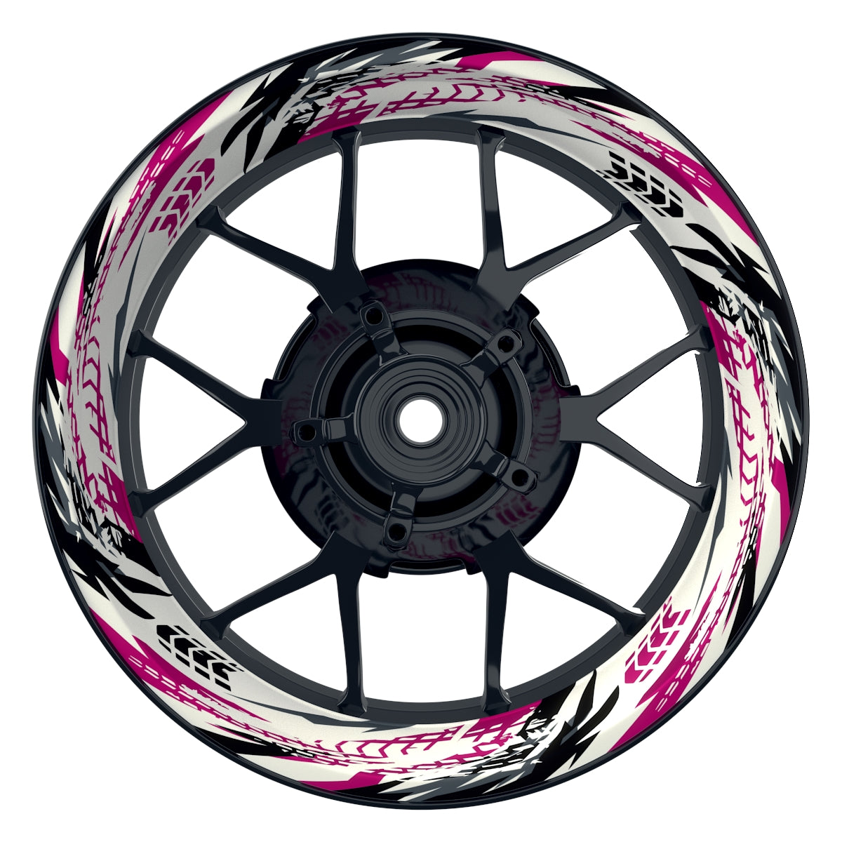 Felgenaufkleber Tires weiss Wheelsticker Premium pink