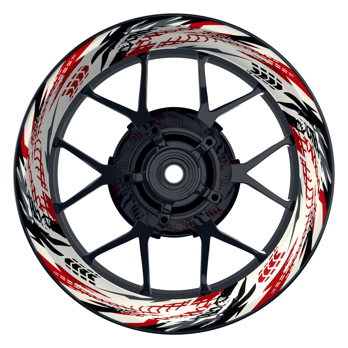 Felgenaufkleber Tires weiss Wheelsticker Premium rot