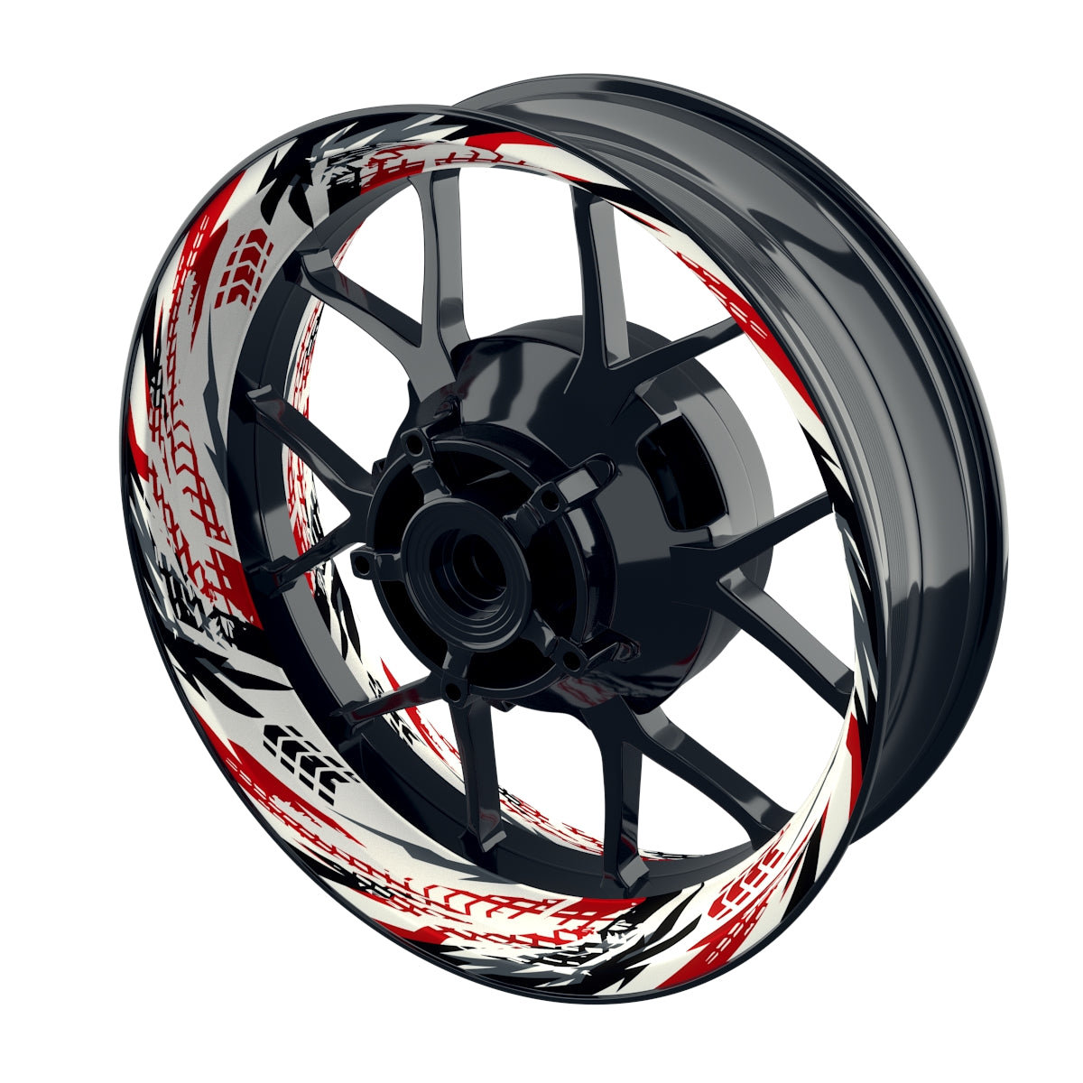 Felgenaufkleber Tires weiss Wheelsticker Premium rot