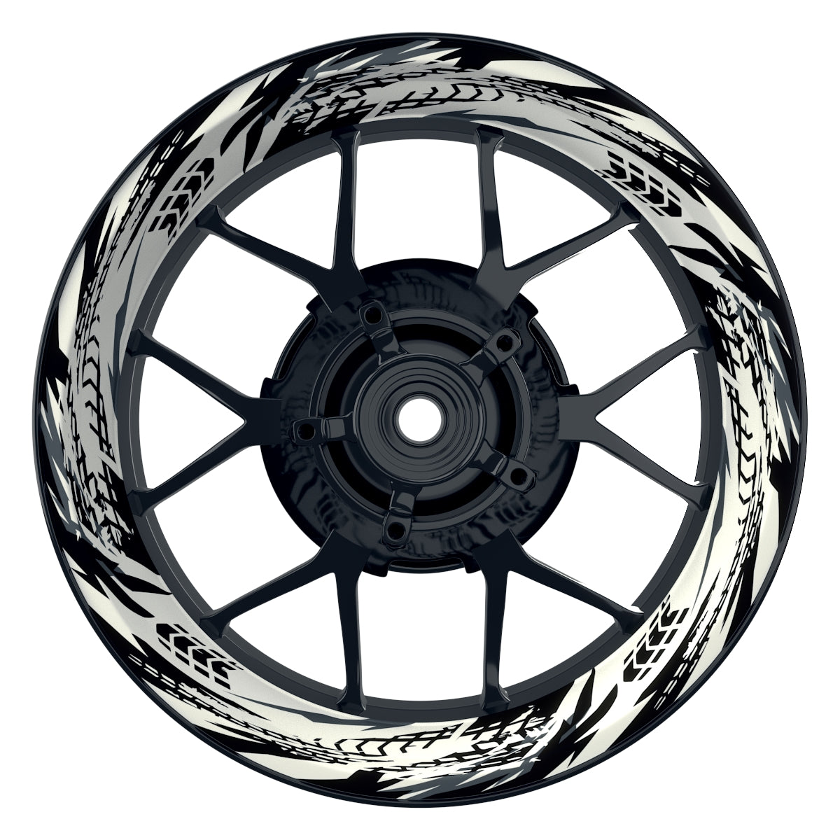 Felgenaufkleber Tires weiss Wheelsticker Premium schwarz