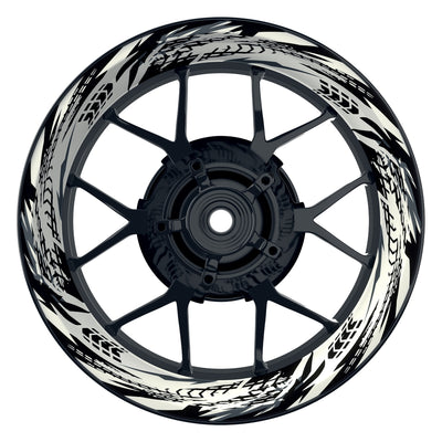 Felgenaufkleber Tires weiss Wheelsticker Premium schwarz