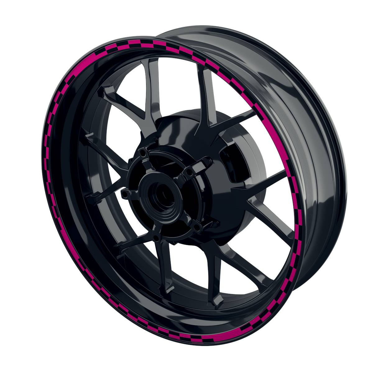 Felgenrandaufkleber V10 schwarz pink