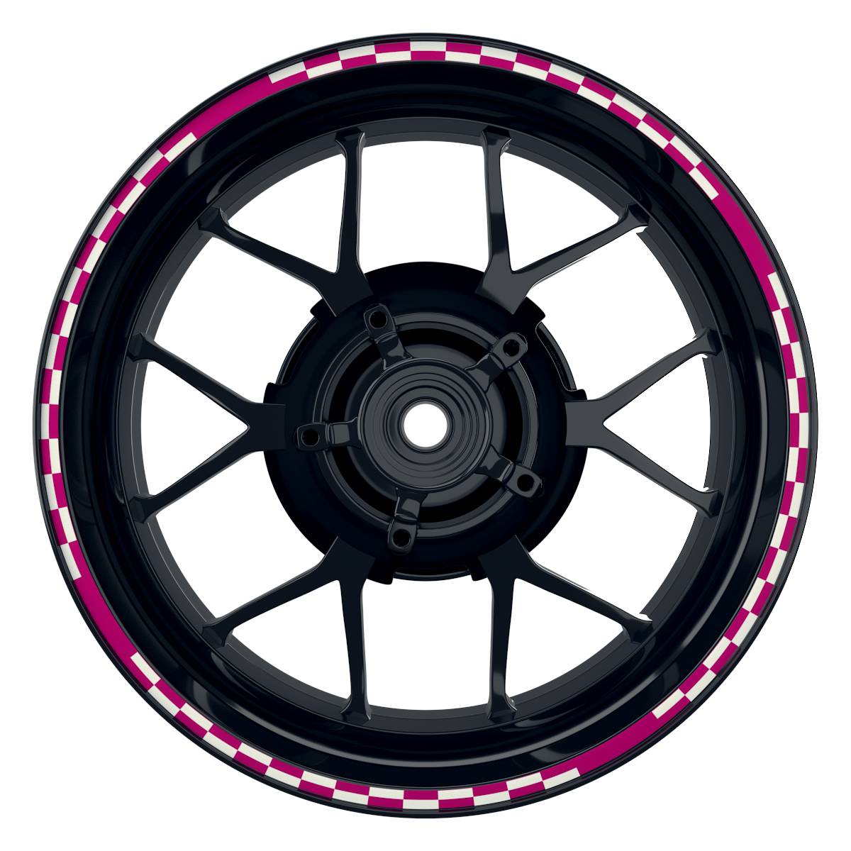 Felgenrandaufkleber V10 weiss pink Frontansicht