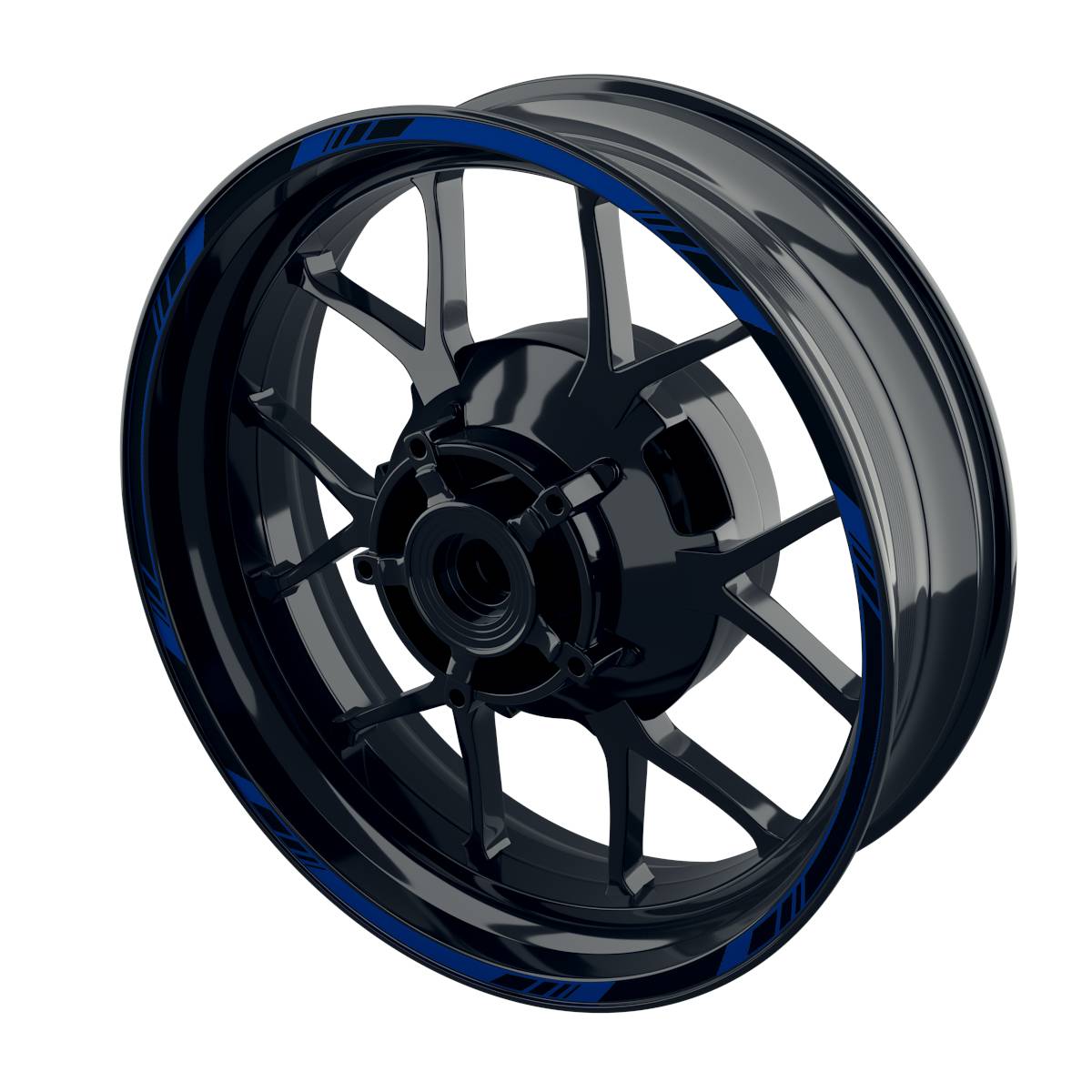 Felgenrandaufkleber V1 schwarz blau