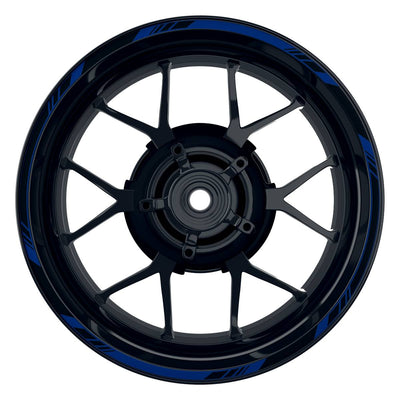 Felgenrandaufkleber V1 schwarz blau Frontansicht