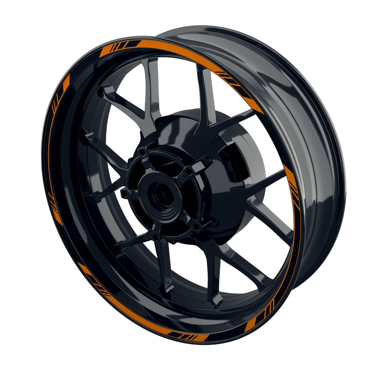 Felgenrandaufkleber V1 schwarz orange