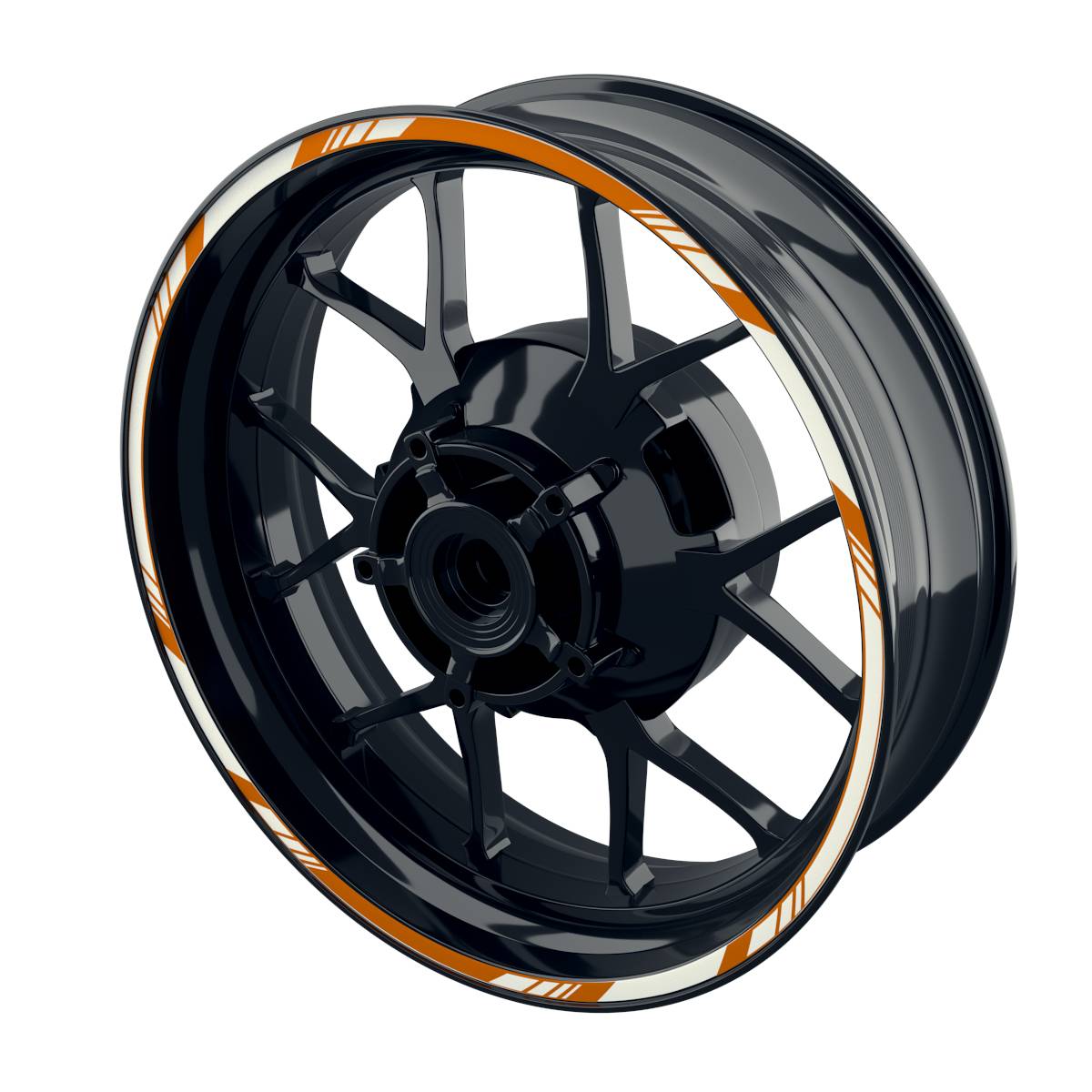 Felgenrandaufkleber V1 weiss orange