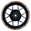 Felgenrandaufkleber V1 weiss orange Frontansicht