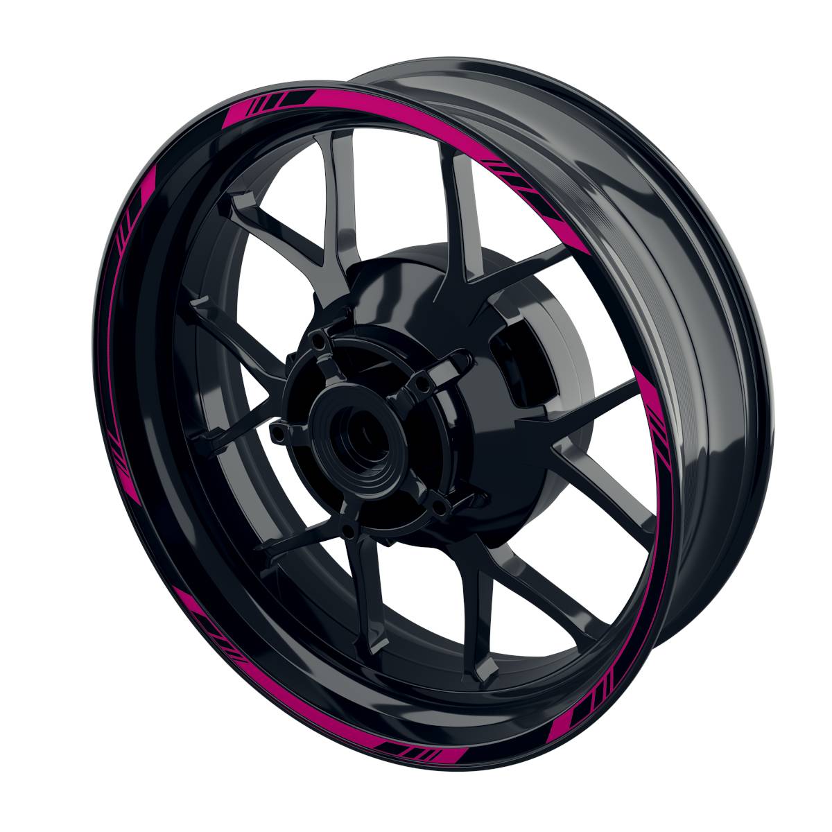 Felgenrandaufkleber V1 schwarz pink