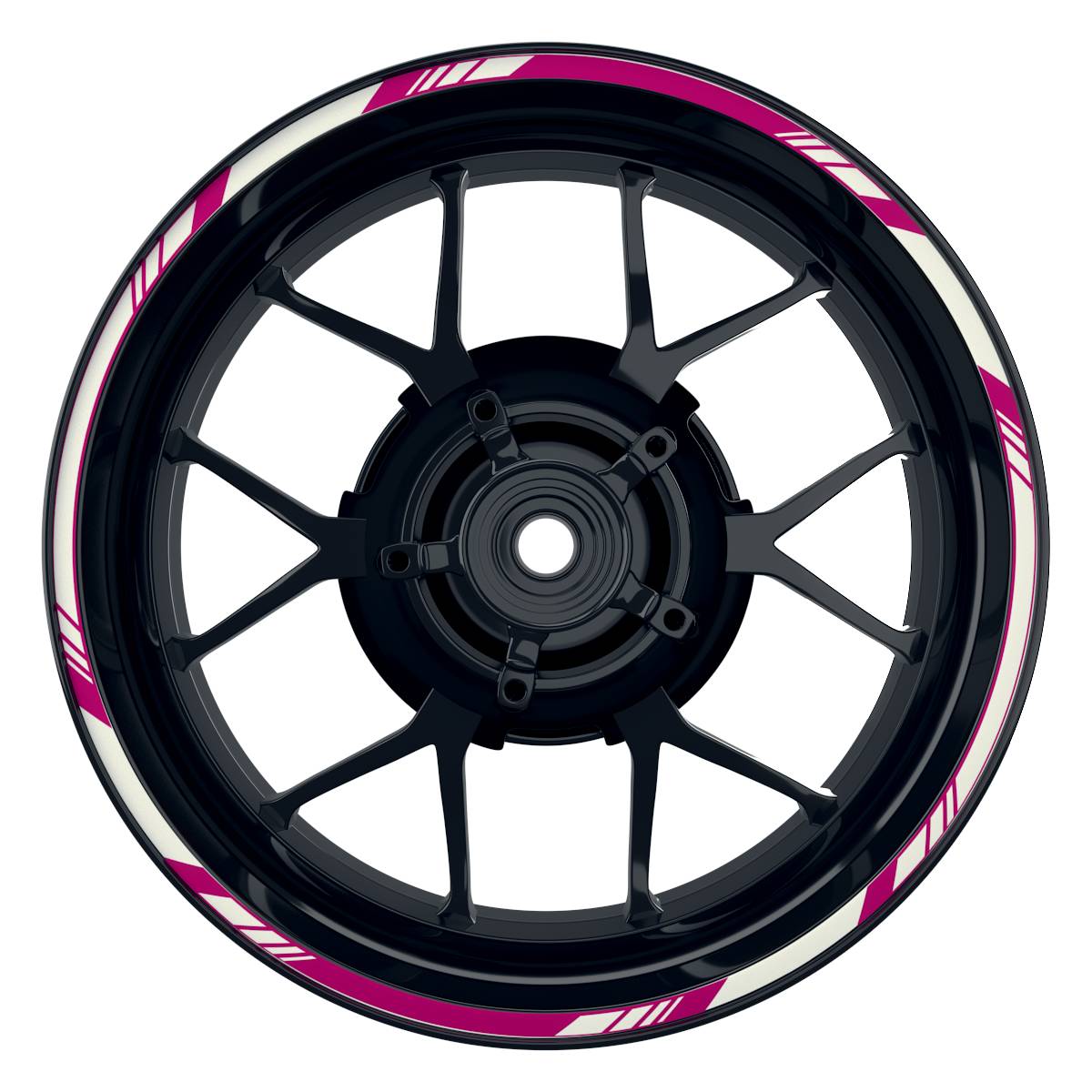 Felgenrandaufkleber V1 weiss pink Frontansicht