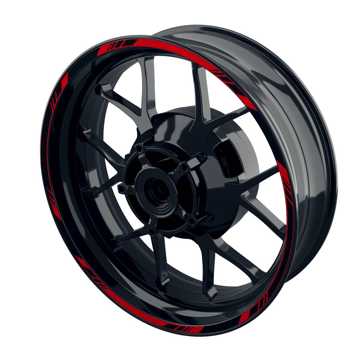 Felgenrandaufkleber V1 schwarz rot