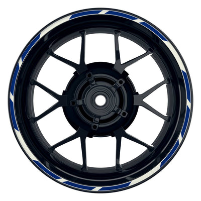 Felgenrandaufkleber V2 weiss blau Frontansicht