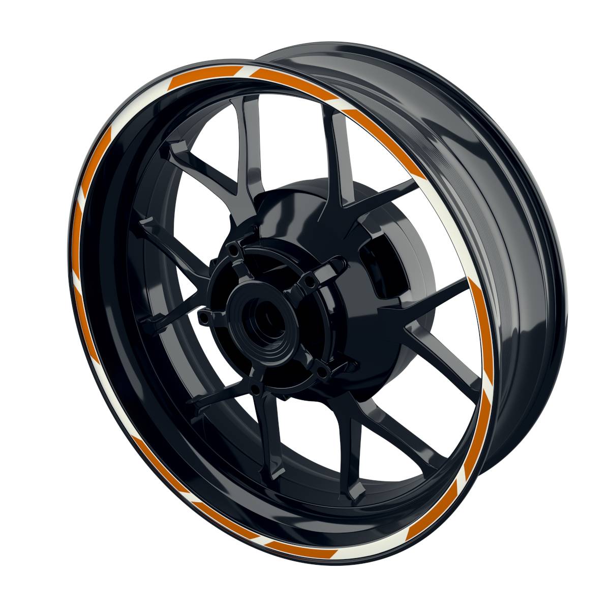 Felgenrandaufkleber V2 weiss orange