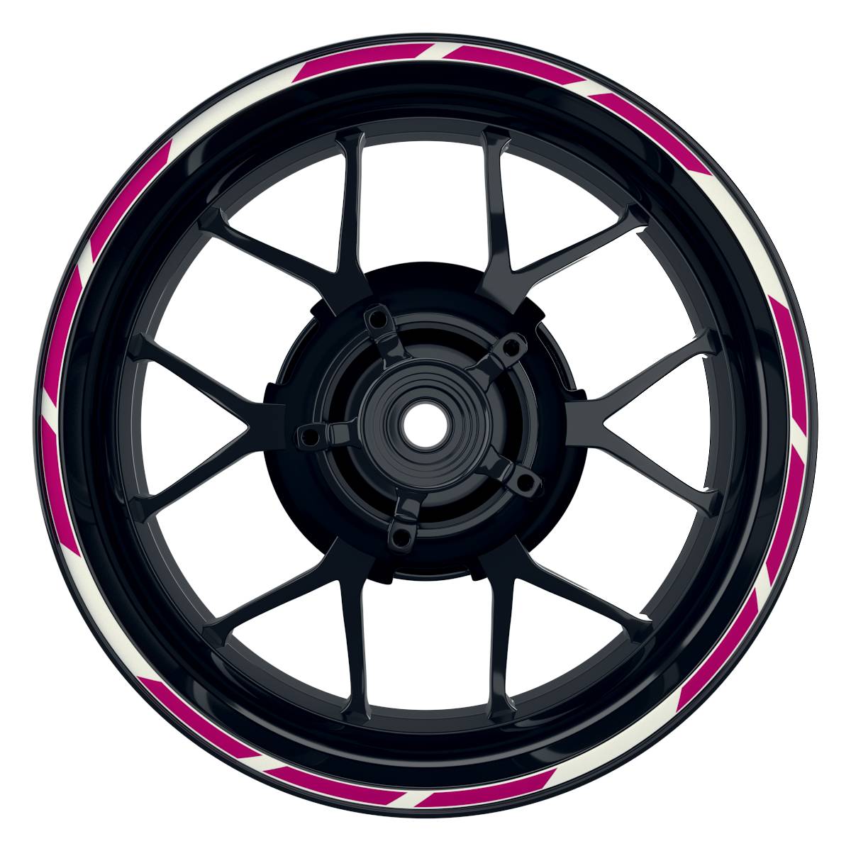 Felgenrandaufkleber V2 weiss pink Frontansicht