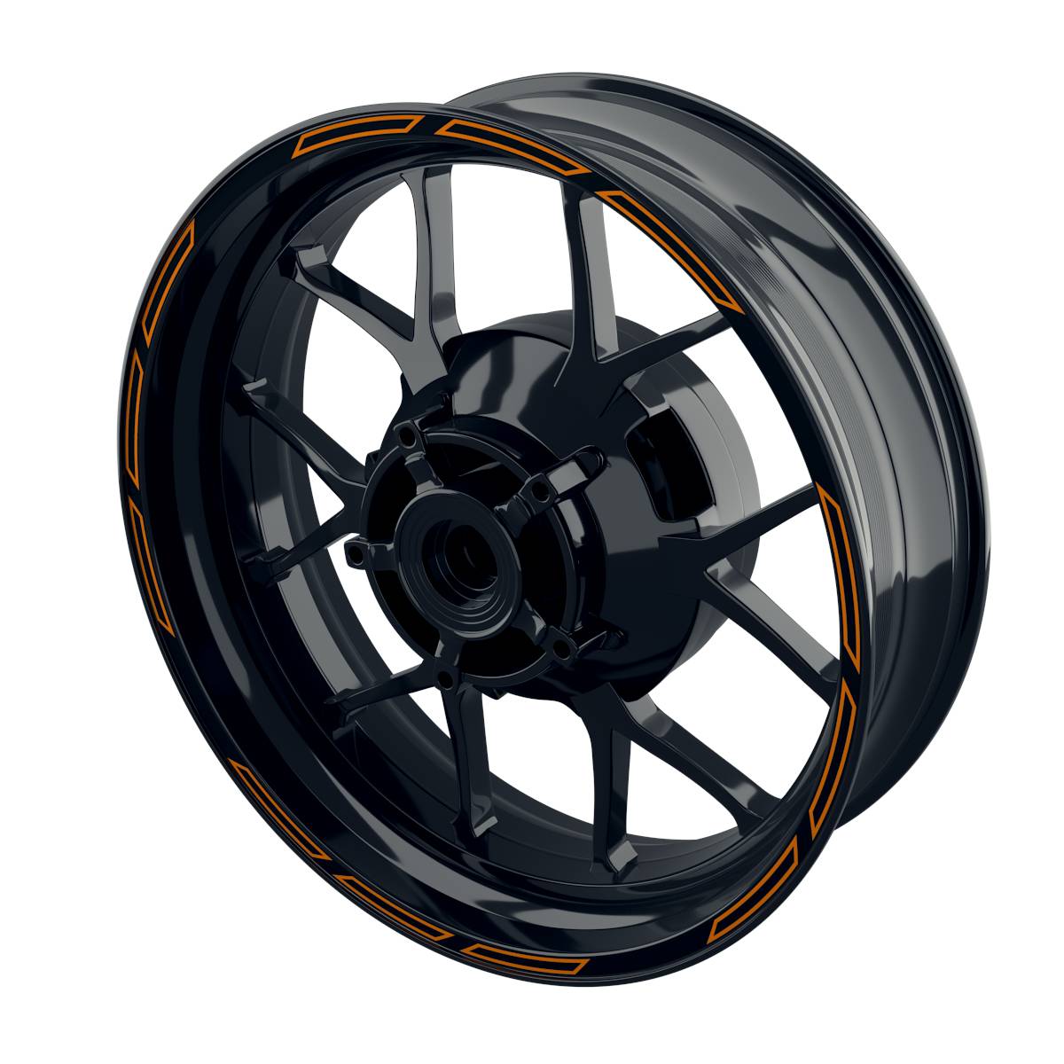 Felgenrandaufkleber V3 schwarz orange