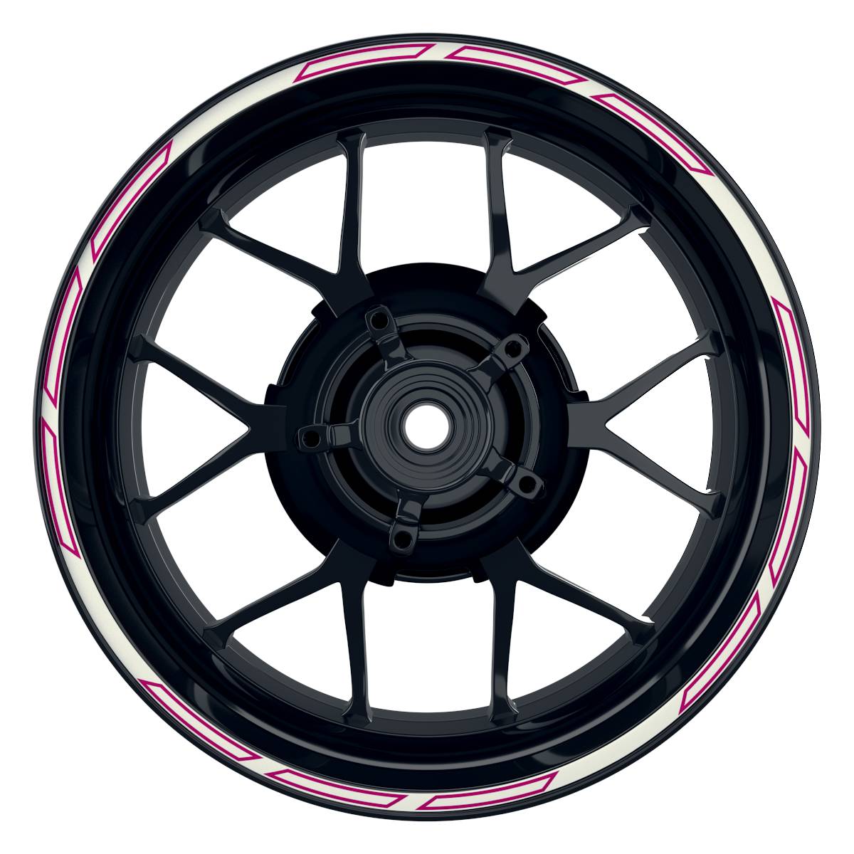 Felgenrandaufkleber V3 weiss pink Frontansicht