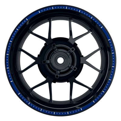 Felgenrandaufkleber V4 weiss blau Frontansicht