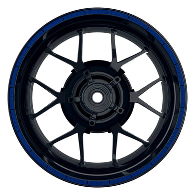 Felgenrandaufkleber V4 schwarz blau Frontansicht